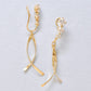 [Airy Clip-On Earrings] Twisted Swinging Earrings (10K Yellow Gold) - Product Image