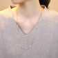 10K Yellow Gold Double Glittering Long Necklace - Model Image