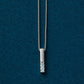 10K White Gold Ice Blue Diamond Bar Necklace - Product Image