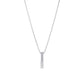 10K White Gold Diamond Bar Necklace - Product Image