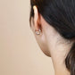 14K/10K White Gold Combination Color Hoop Earrings (Large) - Model Image