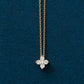 18K Yellow Gold Diamond Flower Necklace - Product Image
