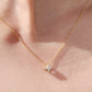 18K Yellow Gold Diamond Flower Necklace - Model Image