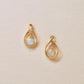 18K/10K Yellow Gold Opal Stud Earrings - Product Image