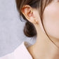 18K/10K Yellow Gold Opal Stud Earrings - Model Image