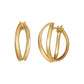 14K/10K Yellow Gold Texture Mixed Hoop Earrings (Medium) - Product Image