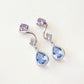 14K/10K White Gold Blue Quartz Swinging Earrings - Product Image