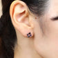 14K/10K White Gold Iolite 4-Block Square Earrings - Model Image