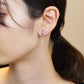 [Airy Clip-On Earrings] Tanzanite Swinging Earrings (10K White Gold) - Model Image