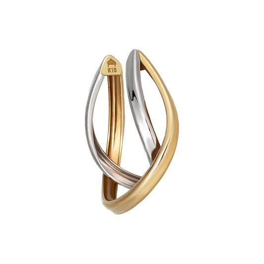 10K Gold Bicolor Ear Cuff (White Gold / Yellow Gold) - Product Image