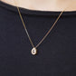 18K Yellow Gold Dancing Diamond Drop Necklace - Model Image