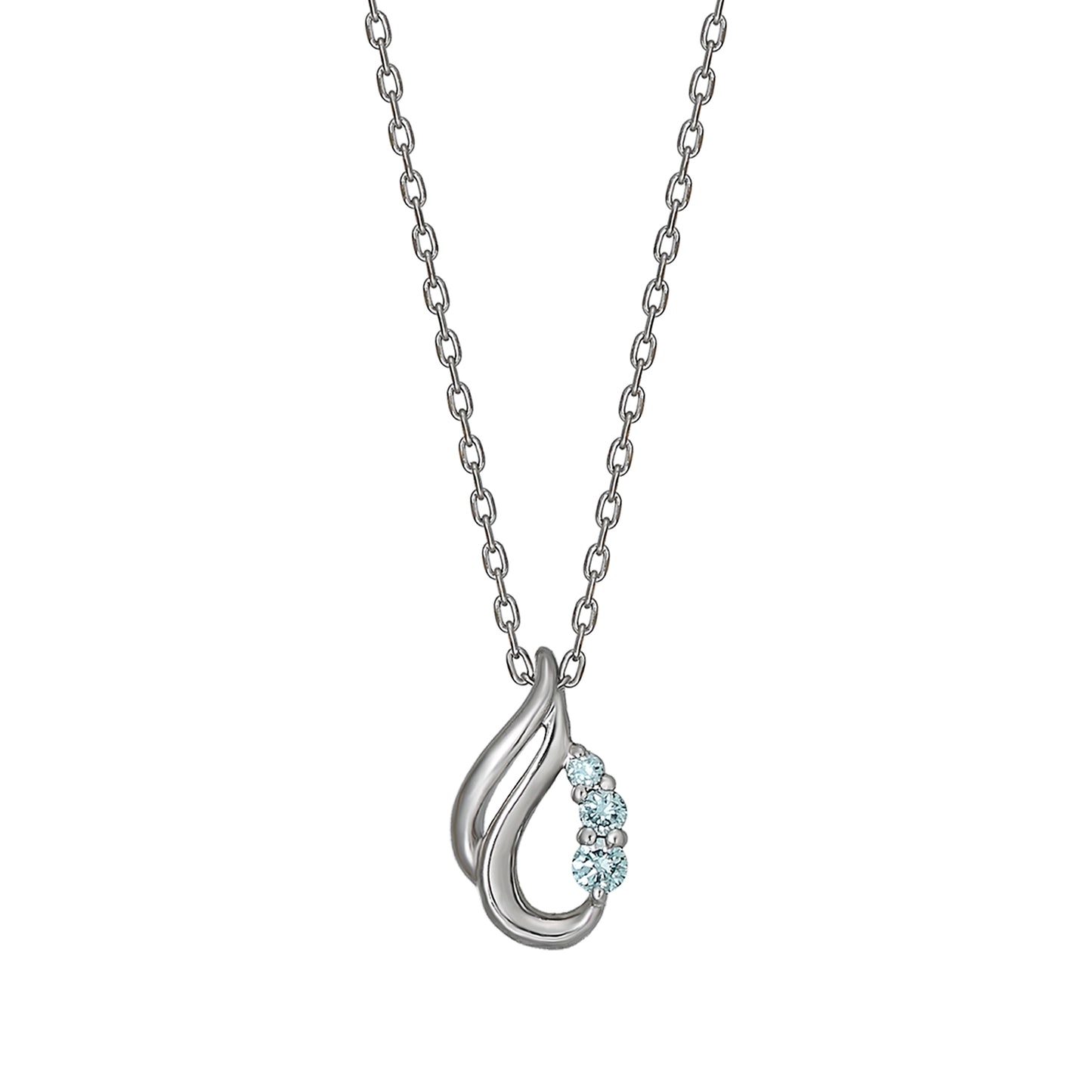 10K White Gold Diamond Tier Design Necklace - Product Image