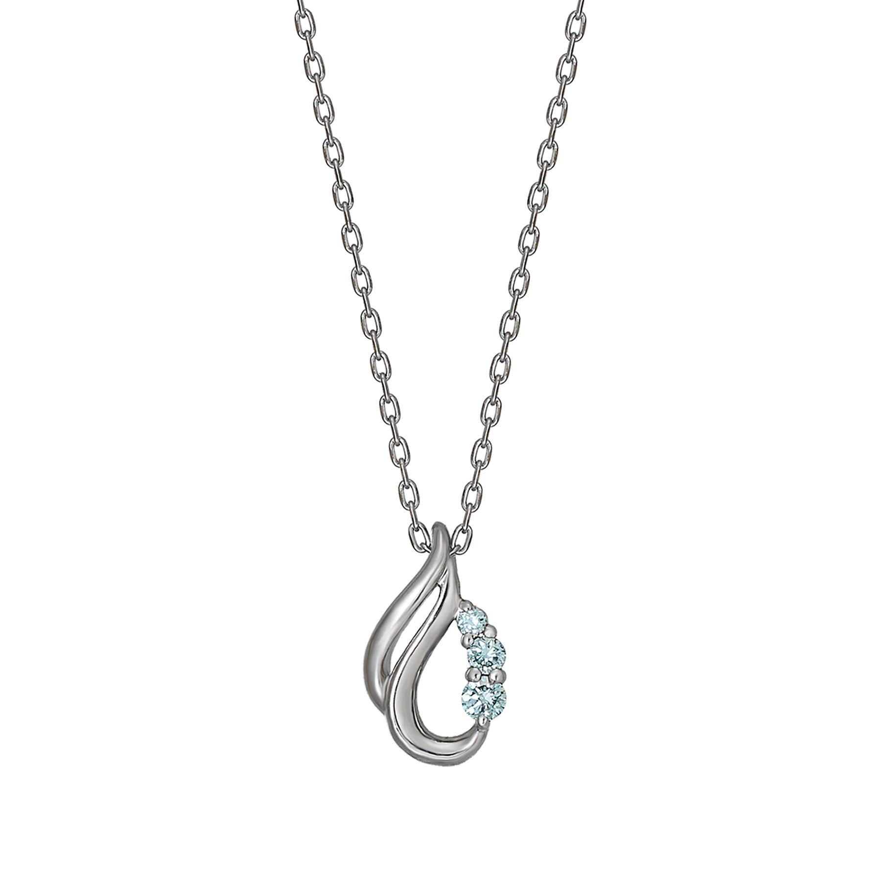 10K White Gold Diamond Tier Design Necklace - Product Image