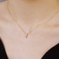 18K Yellow Gold Diamond Rectangle Necklace - Model Image