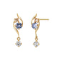 18K/10K Yellow Gold Tanzanite Short Swinging Earrings - Product Image