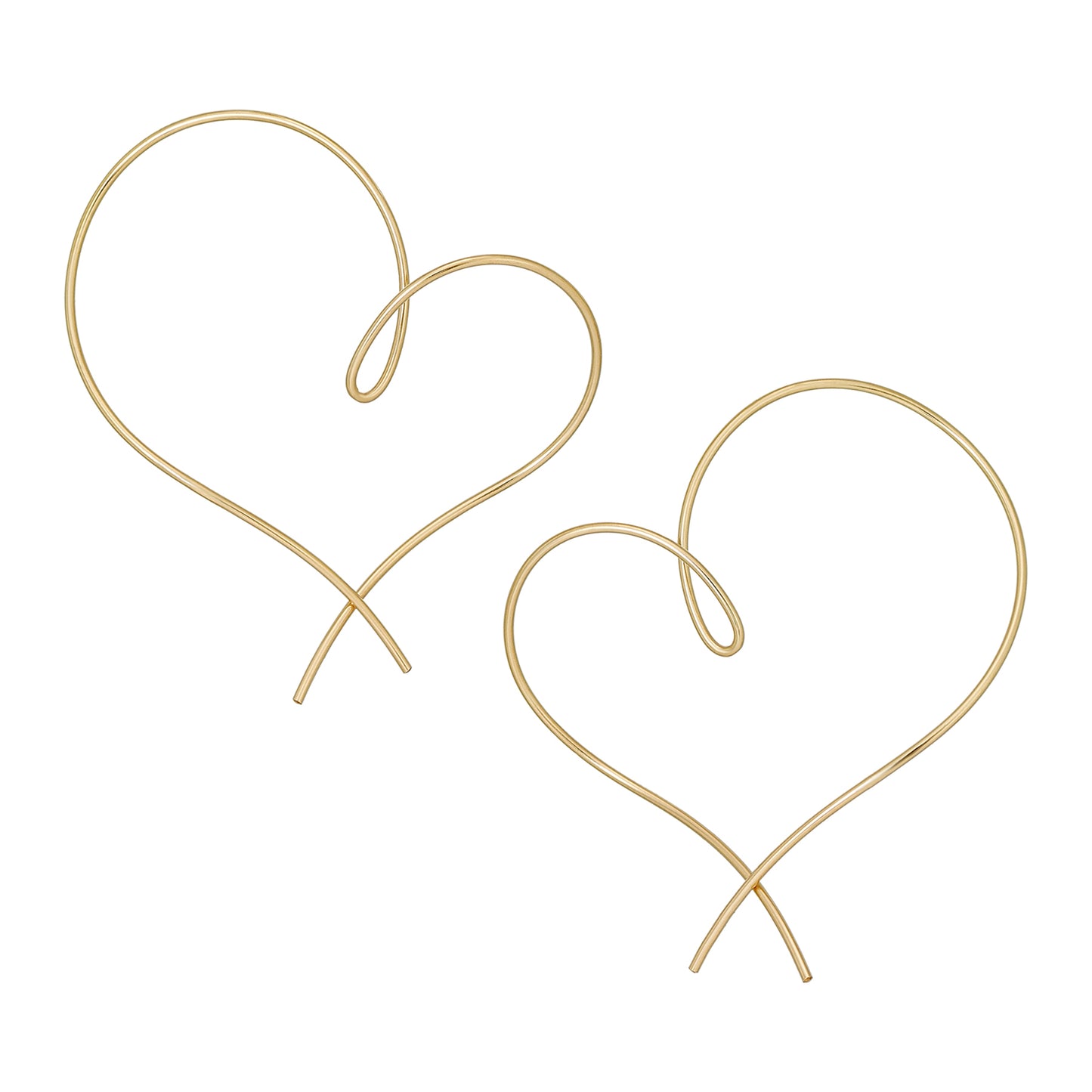 Gold Filled Twisted Heart Earrings (Large) - Product Image