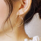 Gold Filled Dew Drop Hoop Earrings - Model Image