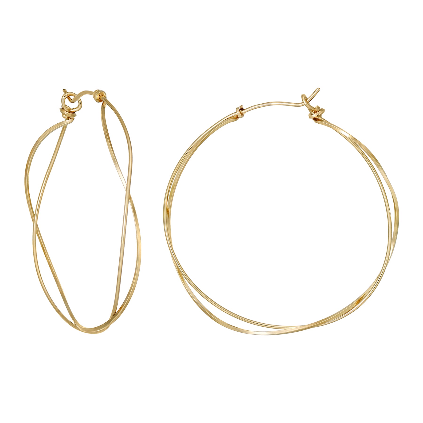 Gold Filled Twisted Hoop Earrings - Product Image