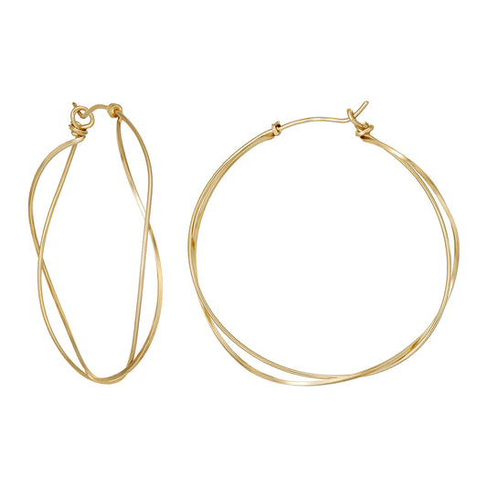 Gold Filled Twisted Hoop Earrings - Product Image