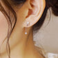 [Airy Clip-On Earrings] Sapphire Earrings (10K White Gold) - Model Image