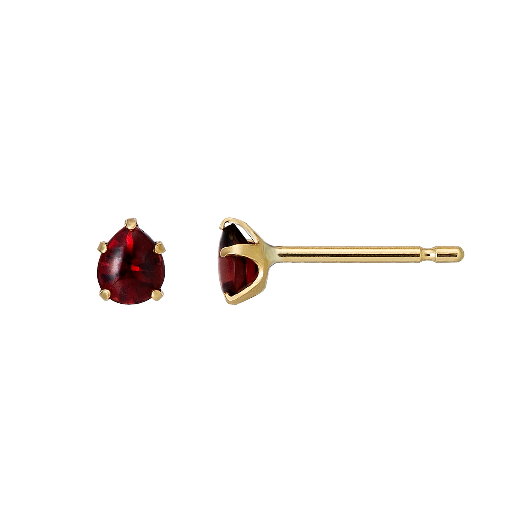[Second Earrings] 18K Yellow Gold Garnet Drop Earrings - Product Image