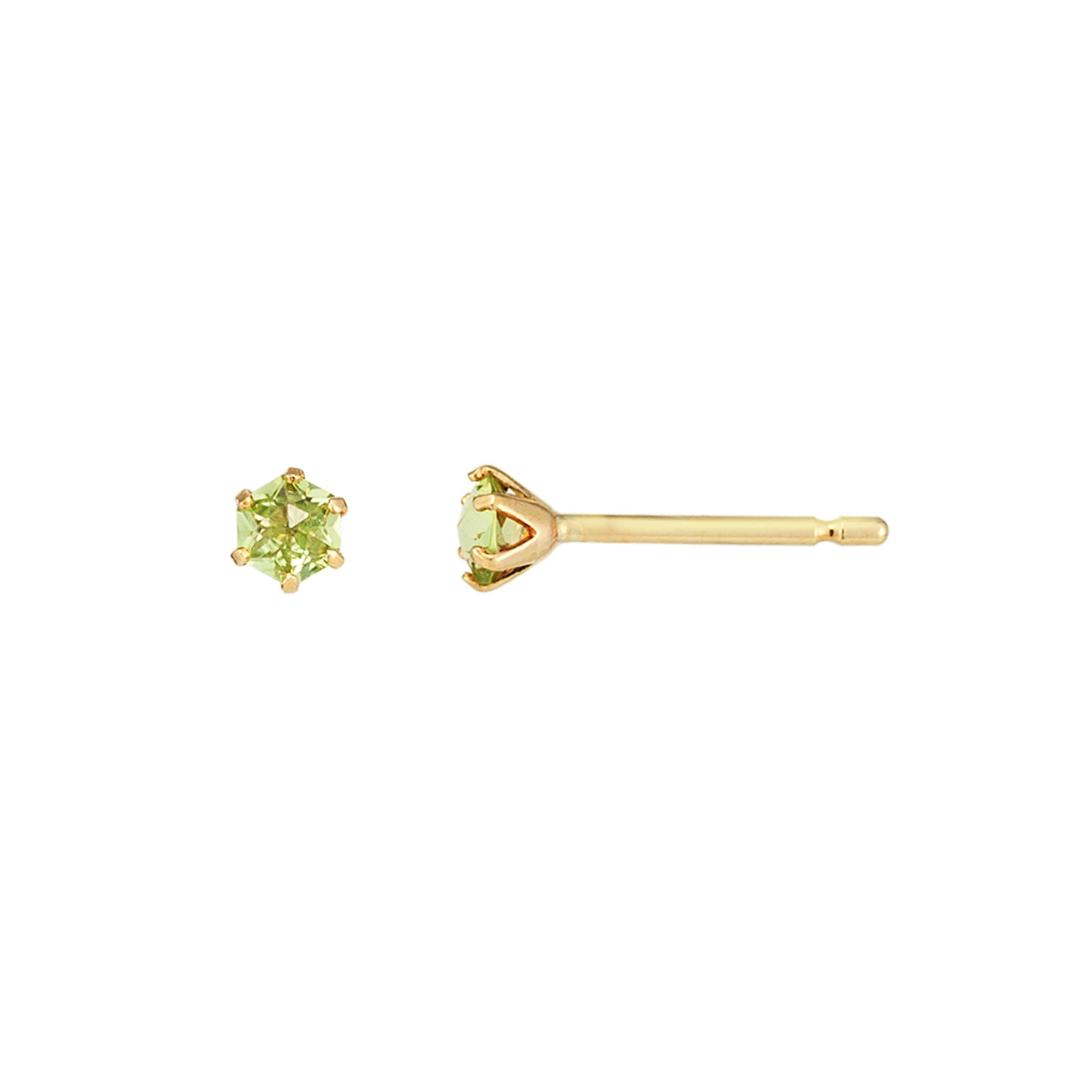 [Second Earrings] 18K Yellow Gold Peridot Rose Cut Earrings - Product Image