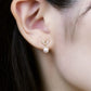 10K Yellow Gold Marquise Pearl Earrings - Model Image