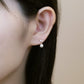 10K Yellow Gold Marquise Pearl Earrings - Model Image
