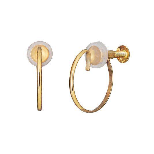 [Palette] 10K Yellow Gold Hoop Clip-on Base Earrings - Product Image