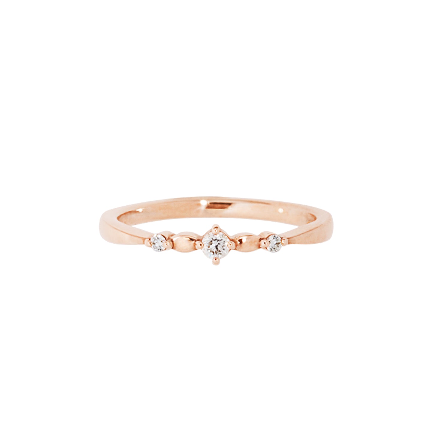 10K Rose Gold Diamond Pinky Ring - Product Image