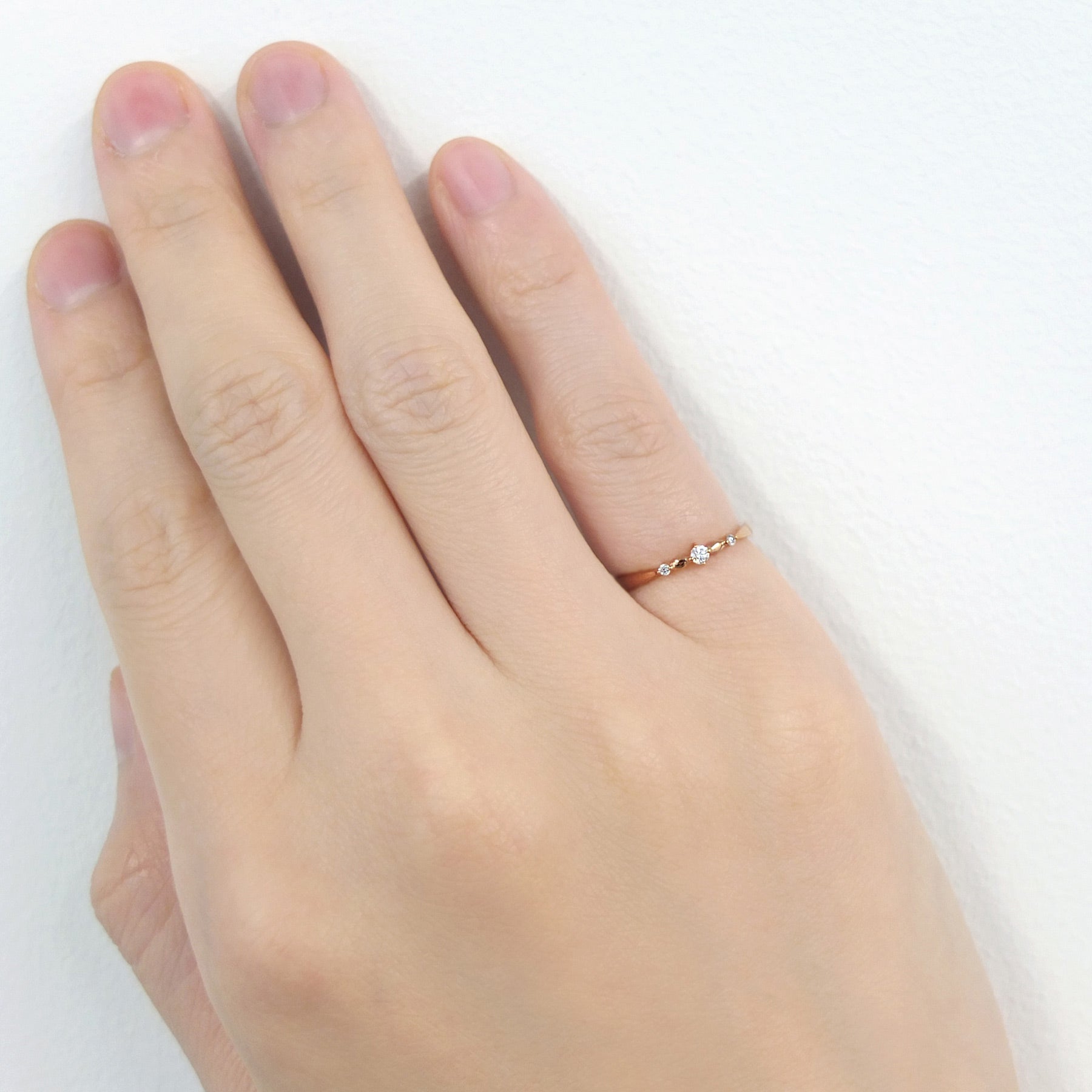 10K Rose Gold Diamond Pinky Ring - Model Image