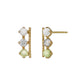 18K/10K Yellow Gold Peridot 3-Stone Bar Earrings - Product Image
