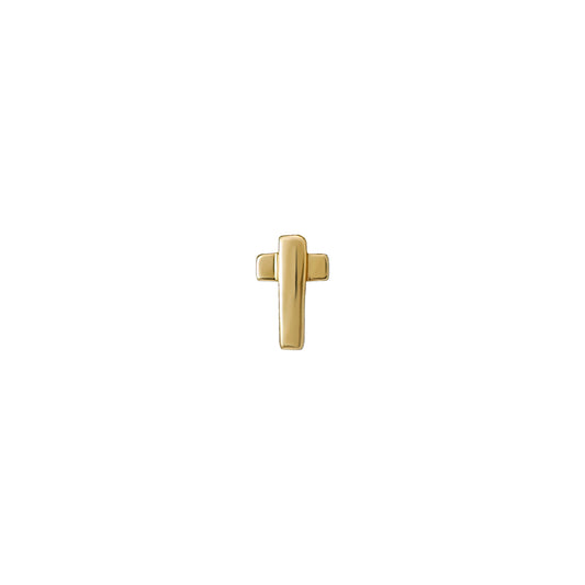 [Second Earrings] 18K Yellow Gold Cross Single Earring - Product Image