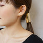 18K/10K Yellow Gold Mirror Cut Hoop Earrings - Model Image