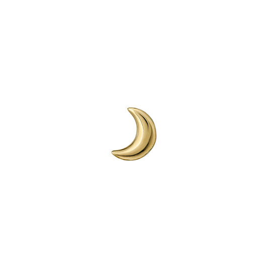 [Second Earrings] 18K Yellow Gold Crescent Moon Single Earring - Product Image