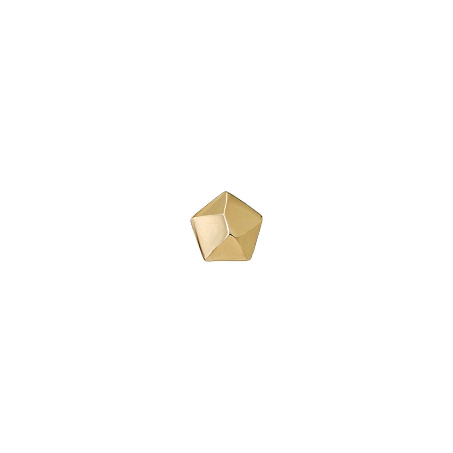 [Second Earrings] 18K Yellow Gold Pentagonal Single Earring - Product Image
