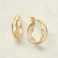 18K/10K Yellow Gold Rhombus Cut Mixed Hoop Earrings - Product Image