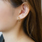 18K/10K Yellow Gold Diagonal Cut Mixed Hoop Earrings - Model Image