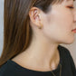 18K/10K Yellow Gold Diagonal Cut Mixed Hoop Earrings - Model Image