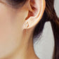 [Airy Clip-On Earrings] Freshwater Pearl Teardrop Earrings (10K Yellow Gold) - Model Image