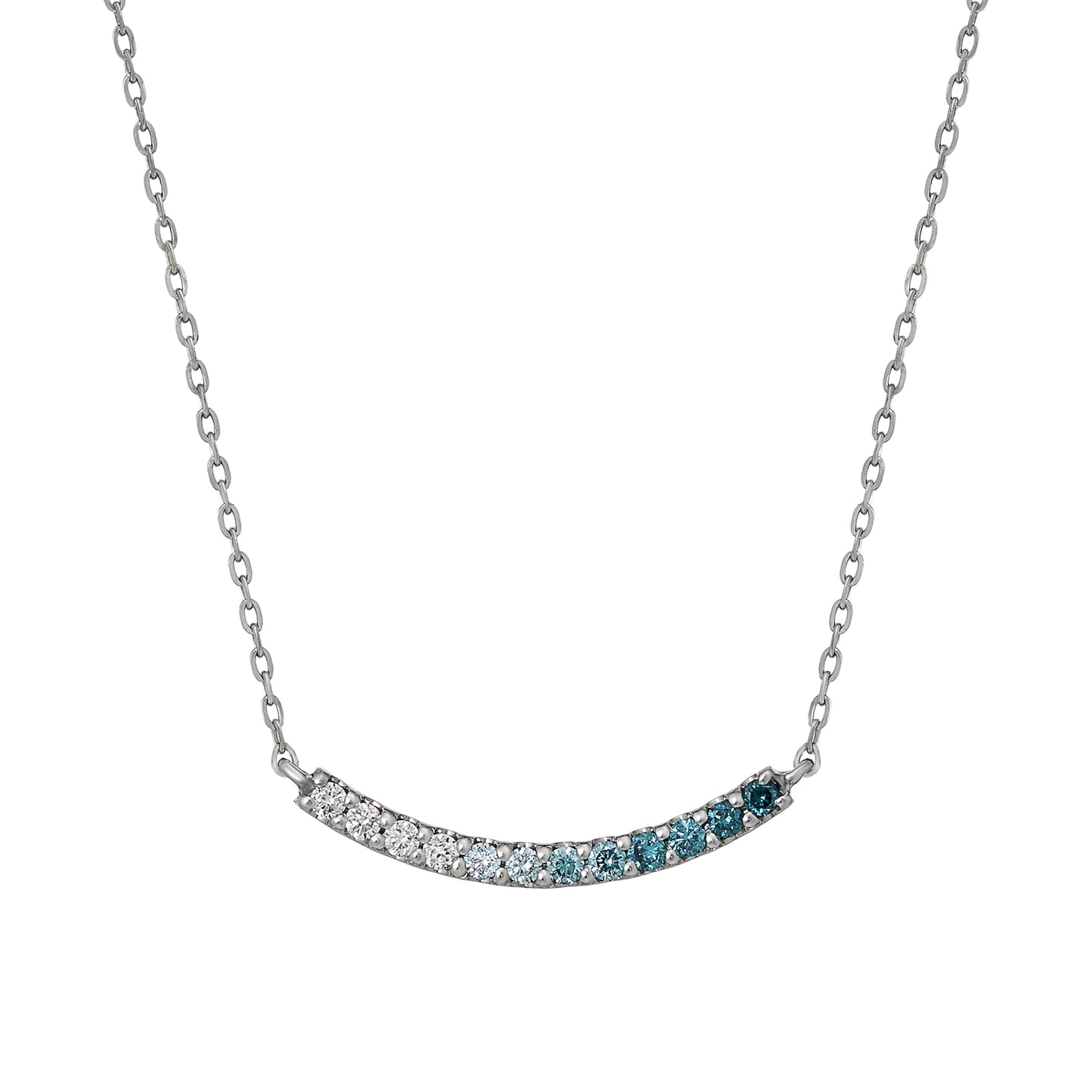 Platinum Diamond Gradient Arch Necklace - Product Image