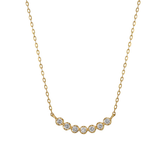 10K Yellow Gold Diamond Arch Design Necklace - Product Image