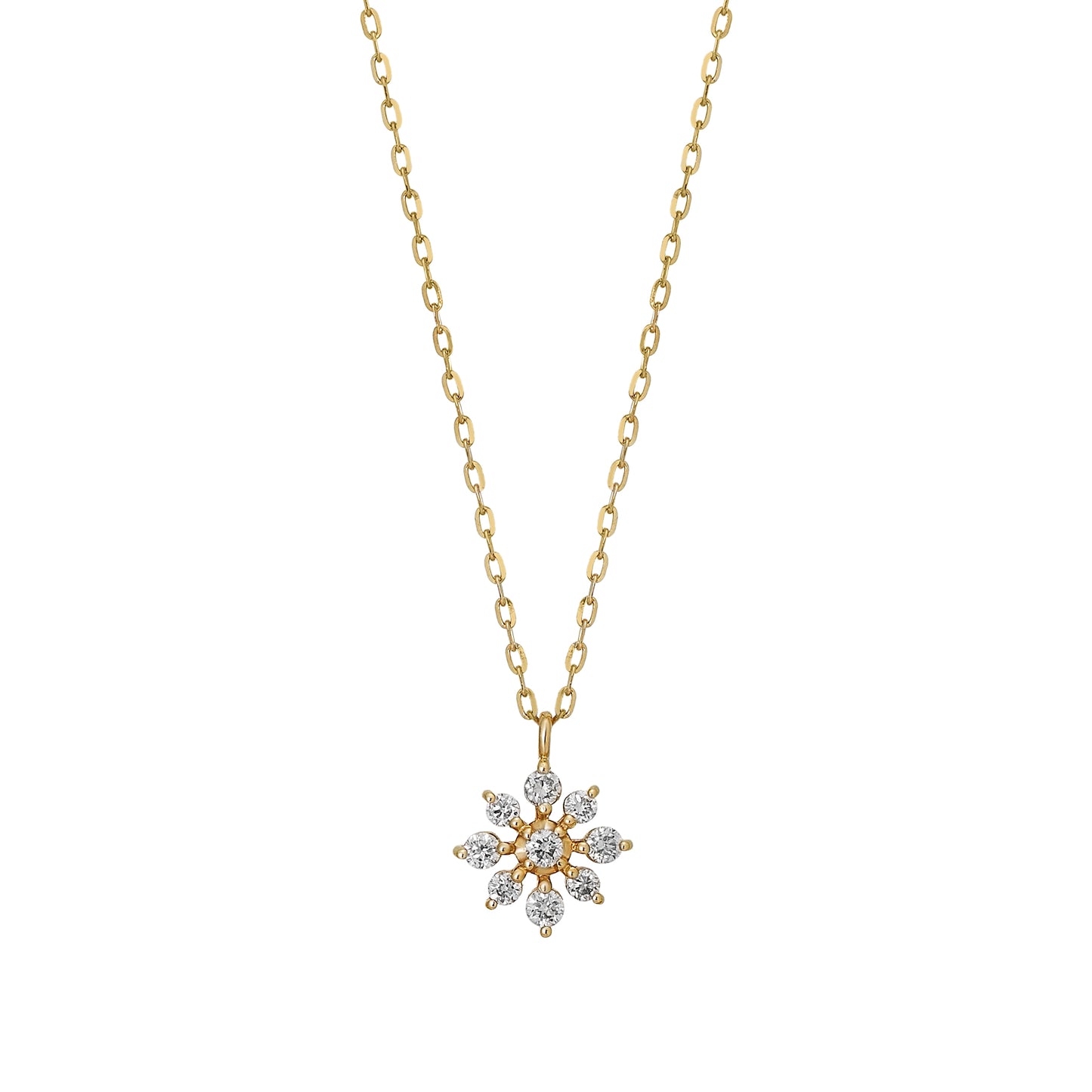 10K Yellow Gold Diamond Sparkle Design Necklace - Product Image