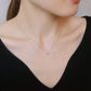10K White Gold Diamond Gradation Sparkle Design Necklace - Model Image