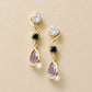 18K/10K Yellow Gold Amethyst Swinging Earrings - Product Image