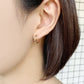 10K Rose Gold Moon Design Hoop Earrings - Model Image