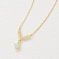 10K Yellow Gold Birthstone (Opal) Swinging Necklace - Product Image