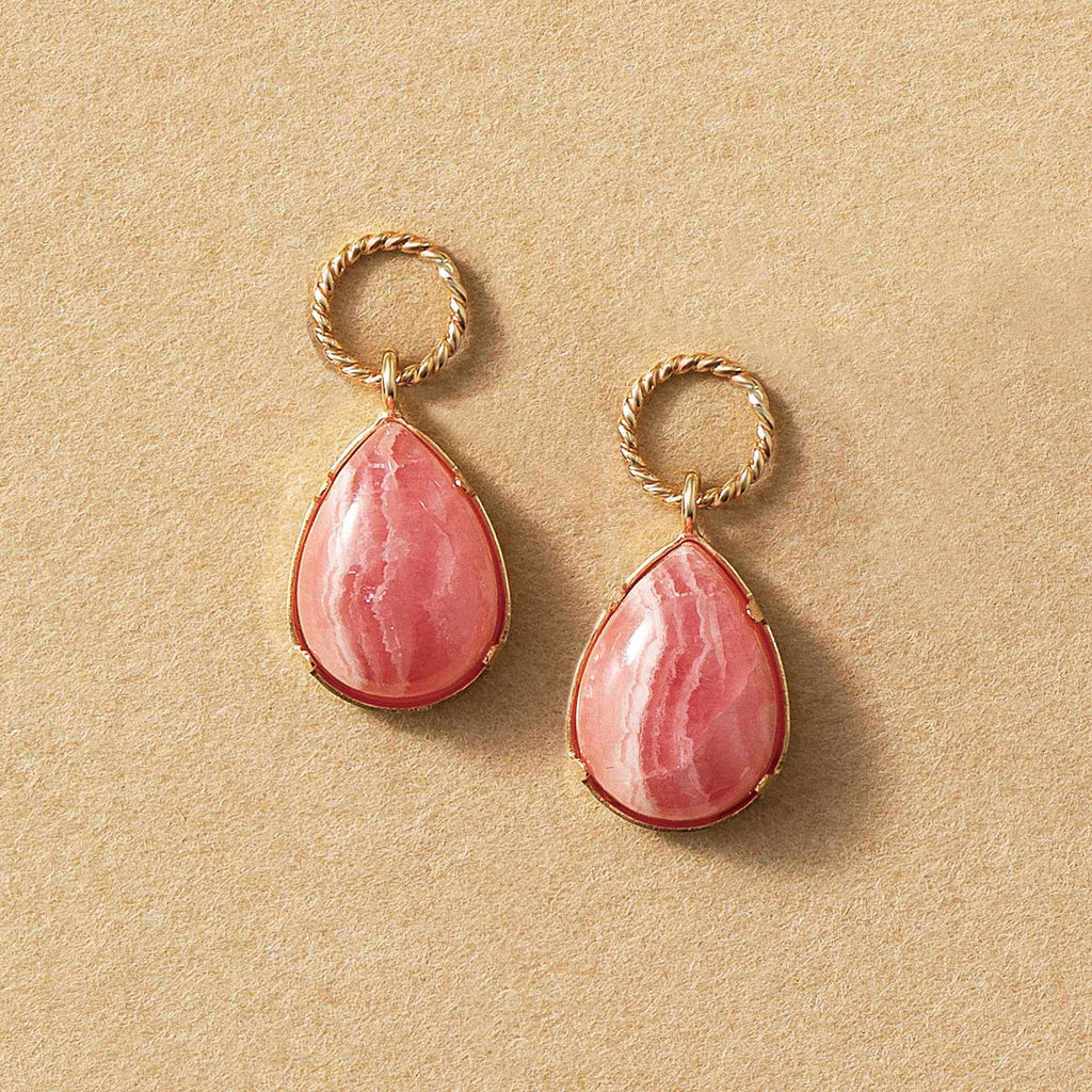 [Palette] 10K Yellow Gold Inca Rose Charms For Hoop Earrings - Product Image