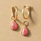 [Palette] 10K Yellow Gold Inca Rose Charms For Hoop Earrings - Product Image