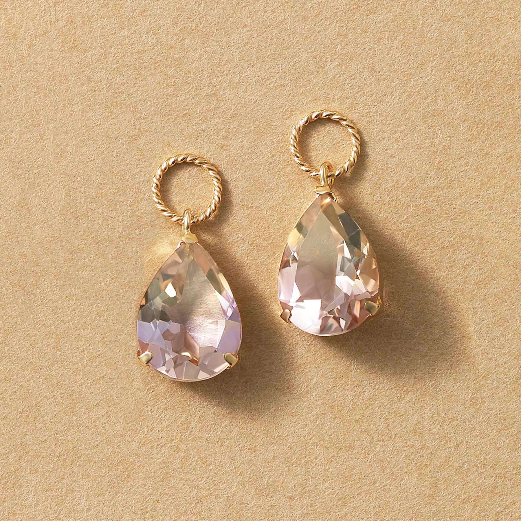 [Palette] 10K Yellow Gold Ametrine Drop Charms For Hoop Earrings - Product Image